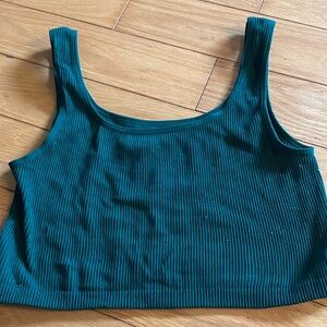 Green ribbed tank top